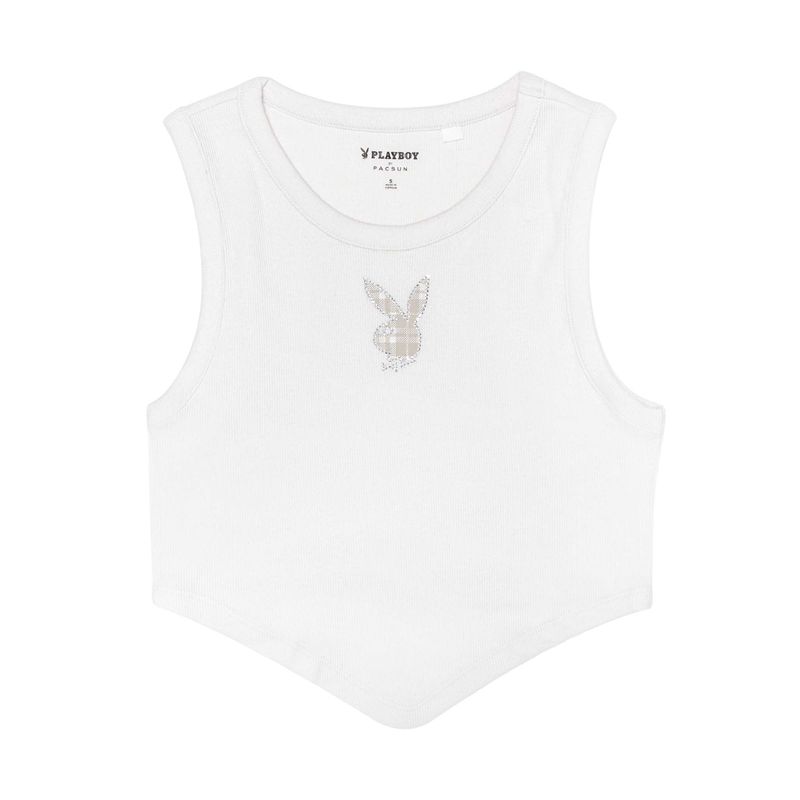 Tank Playboy Handkerchief Femme Blanche | FDTBROV-56