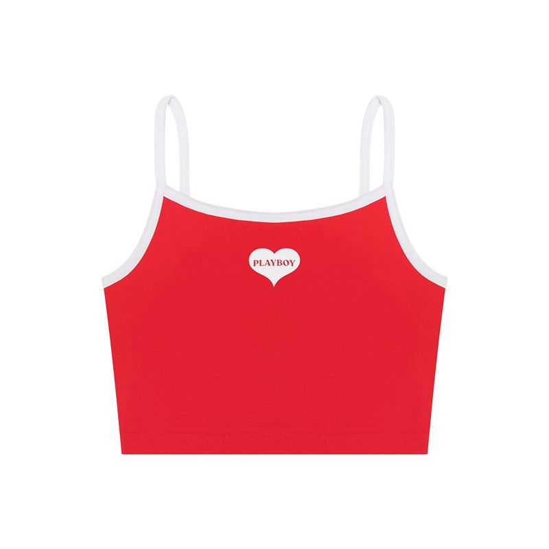 Tank Playboy Heart Lounge Femme Rouge | PRLYCQX-35