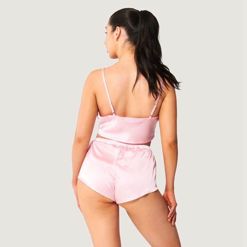 Tank Playboy Lounge Satin Femme Rose | ARXTOWN-62