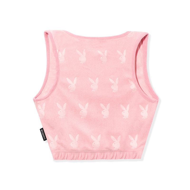 Tank Playboy Missguided Sport Scoop Neck Femme Rose | GXJOTFL-07