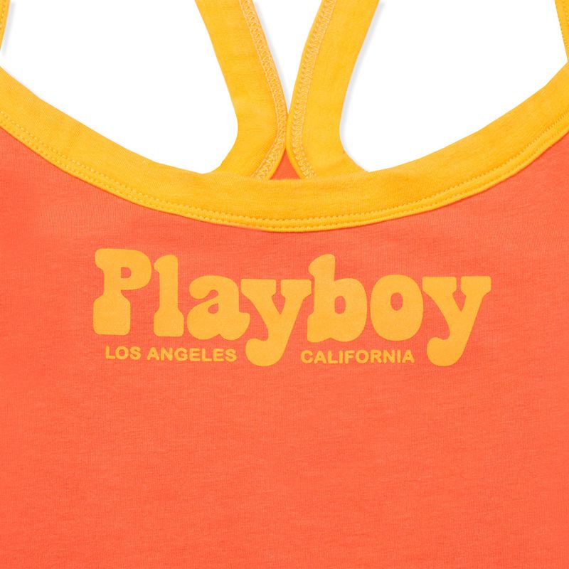 Tank Playboy Racerback Femme Orange | CMZPFHV-48