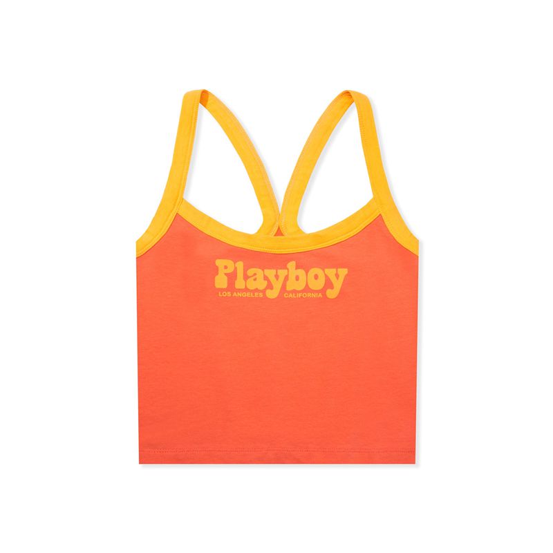 Tank Playboy Racerback Femme Orange | CMZPFHV-48