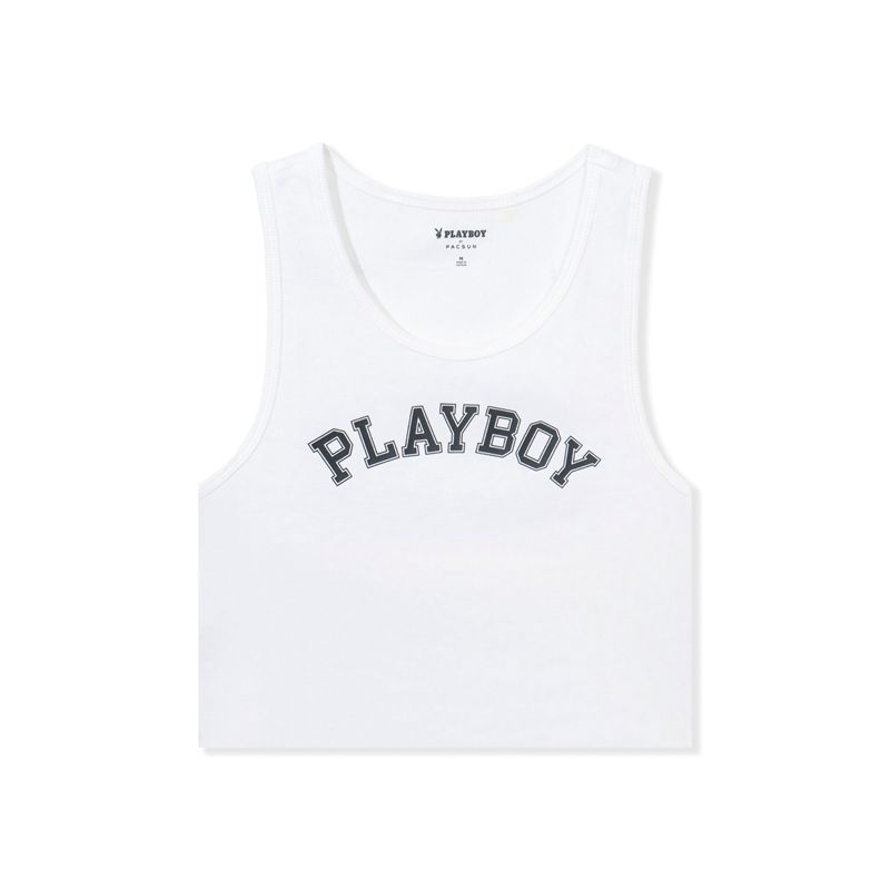 Tank Playboy Ribbed Femme Violette | RJCDLYV-81