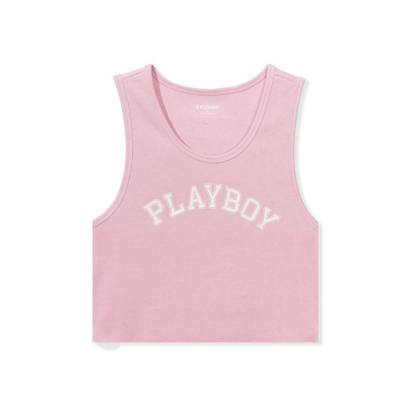 Tank Playboy Ribbed Femme Violette | RJCDLYV-81