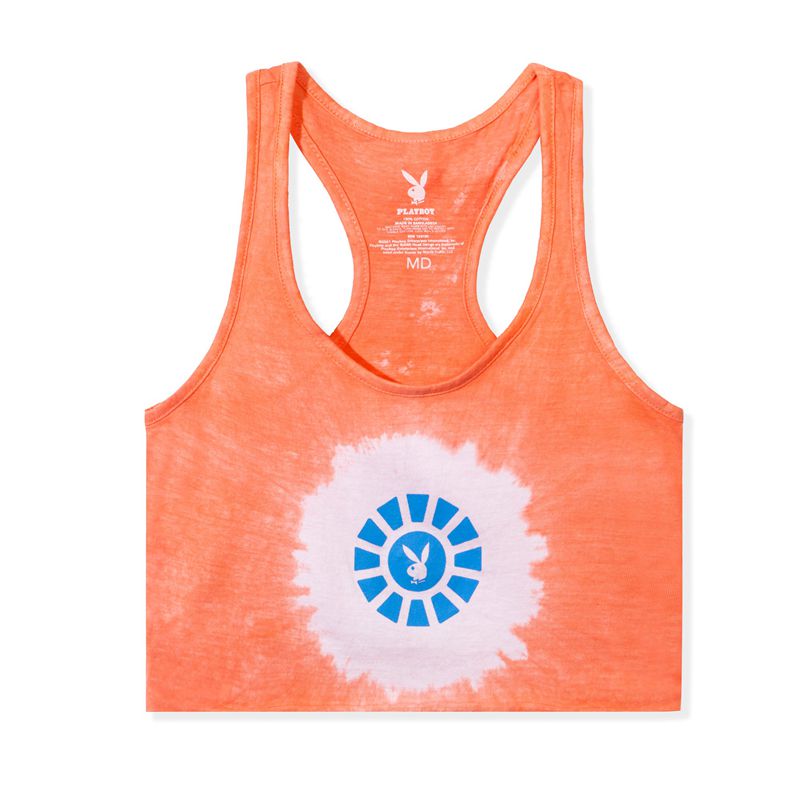 Tank Playboy Sunburst Graphic Femme Orange | JRCLOGY-73