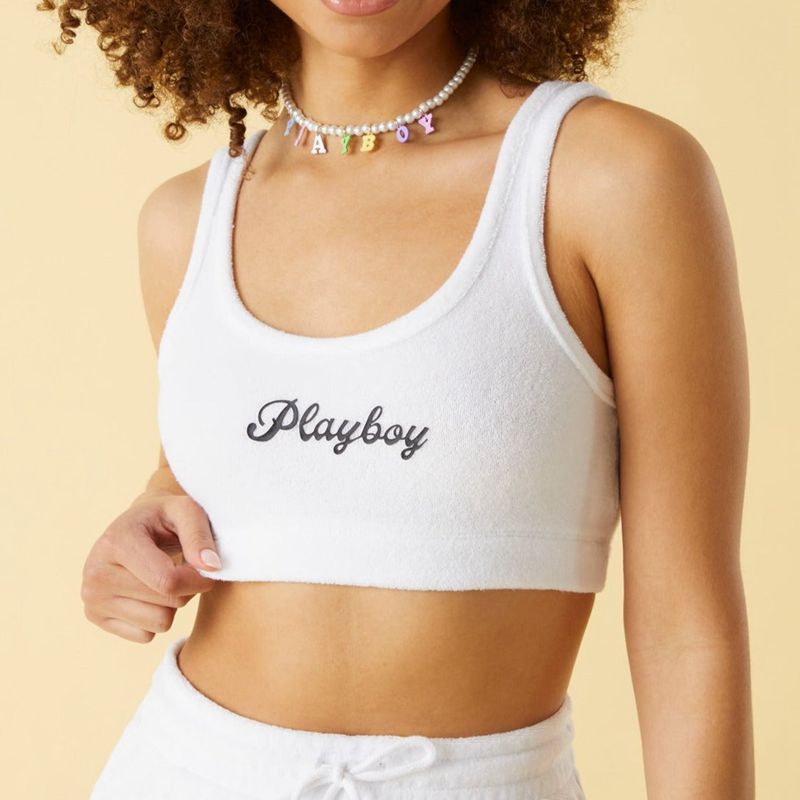 Tank Playboy Terry Femme Bleu Clair | JIGZHBS-16