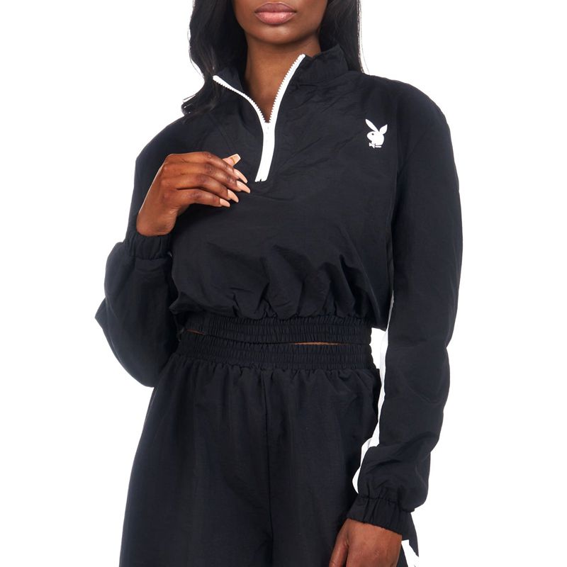 Vestes Playboy Active Half Zip Femme Noir | VRTDXFU-12