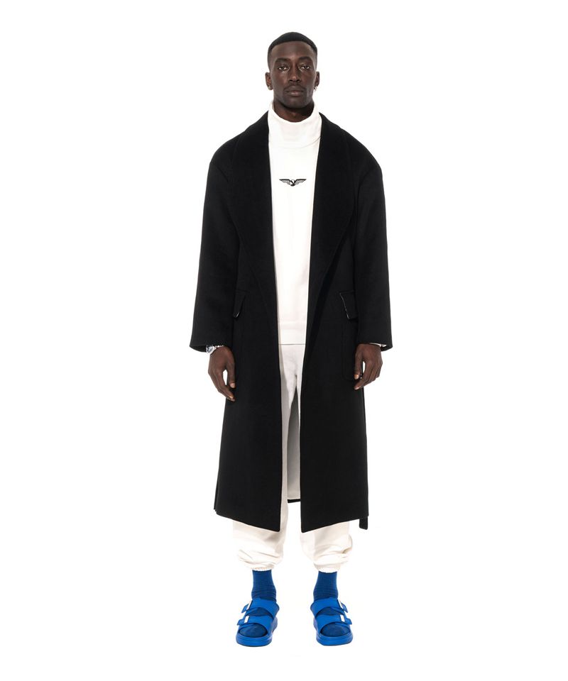 Vestes Playboy Ed Long Wool Robe Coat Homme Noir | VKNTWUC-85