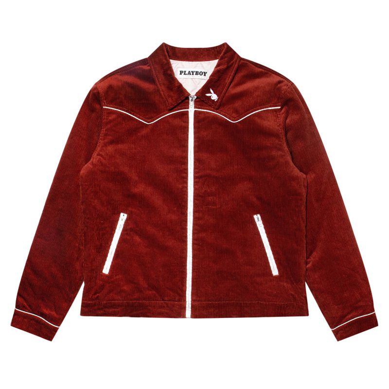 Vestes Playboy High Roller Jacket Homme Rouge Foncé | JRMDYFT-24