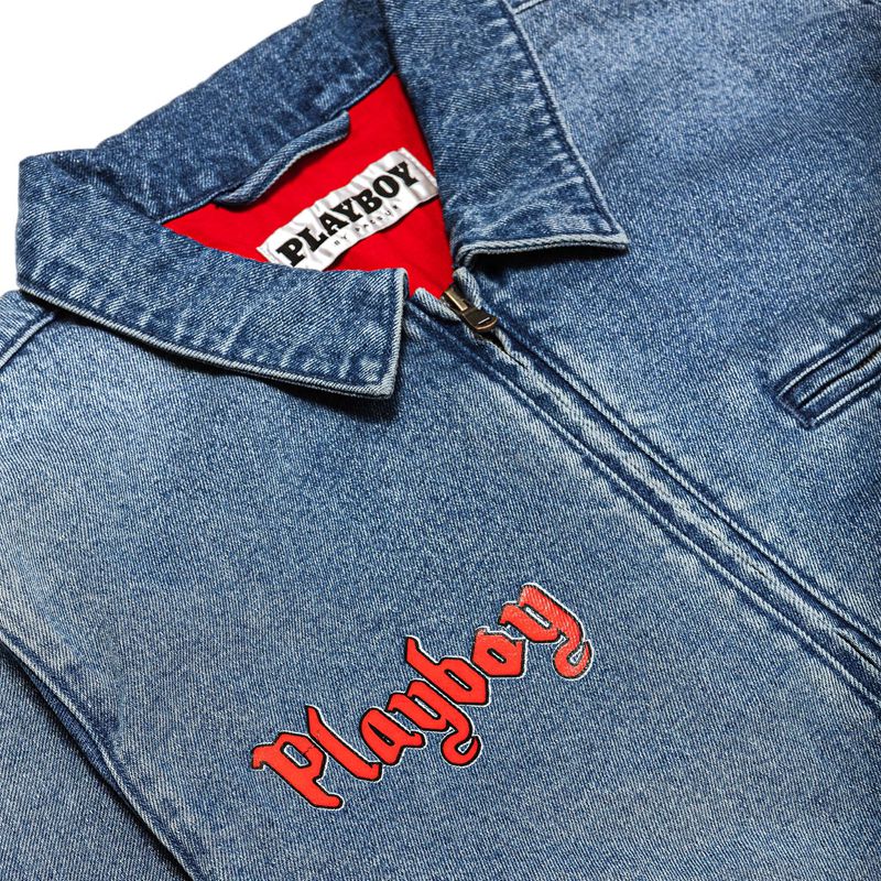 Vestes Playboy Lost Years Denim Jacket Homme Indigo | OUPJLKS-40