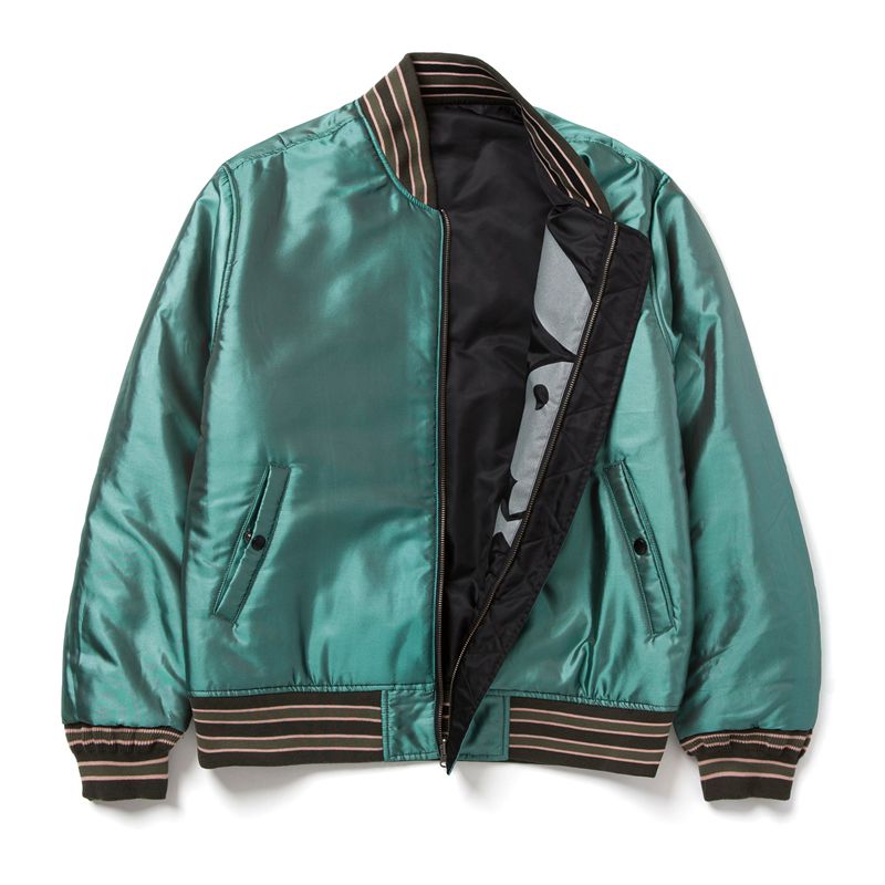 Vestes Playboy X Huf Reversible Bomber Jacket Homme Noir Vert | MFXTNQC-28