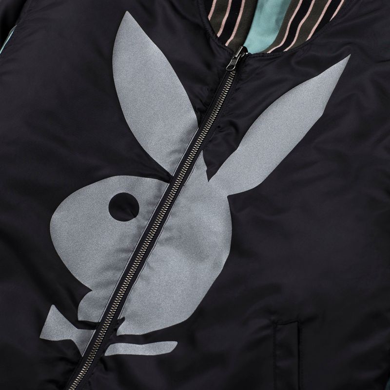 Vestes Playboy X Huf Reversible Bomber Jacket Homme Noir Vert | MFXTNQC-28