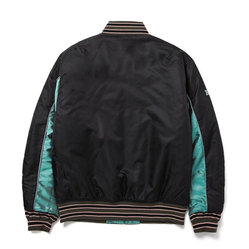 Vestes Playboy X Huf Reversible Bomber Jacket Homme Noir Vert | MFXTNQC-28