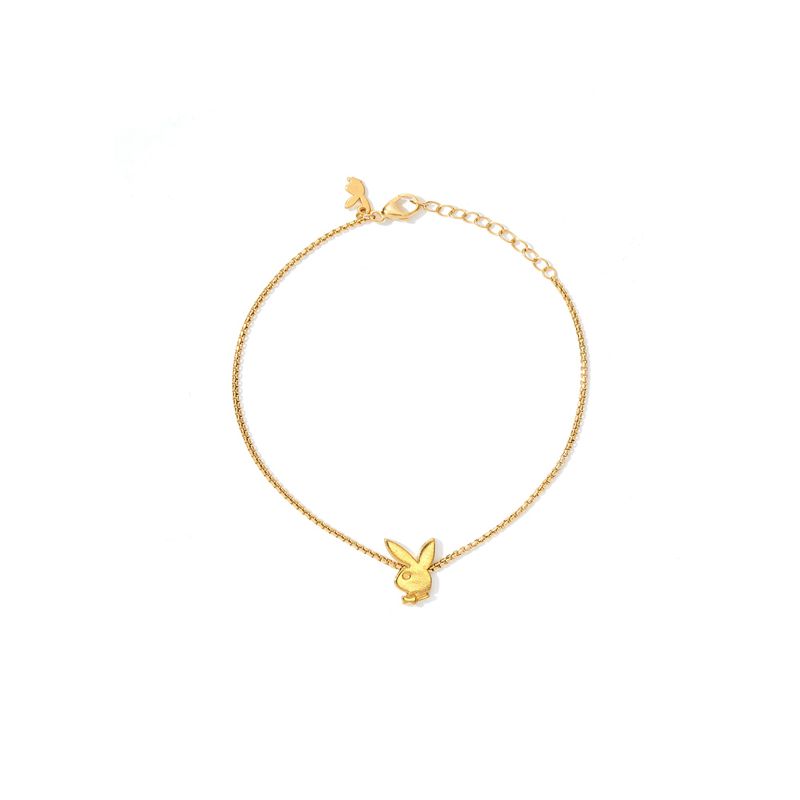 Bijoux Playboy Bunny Chain Bracelet Femme Doré | KINVACZ-32