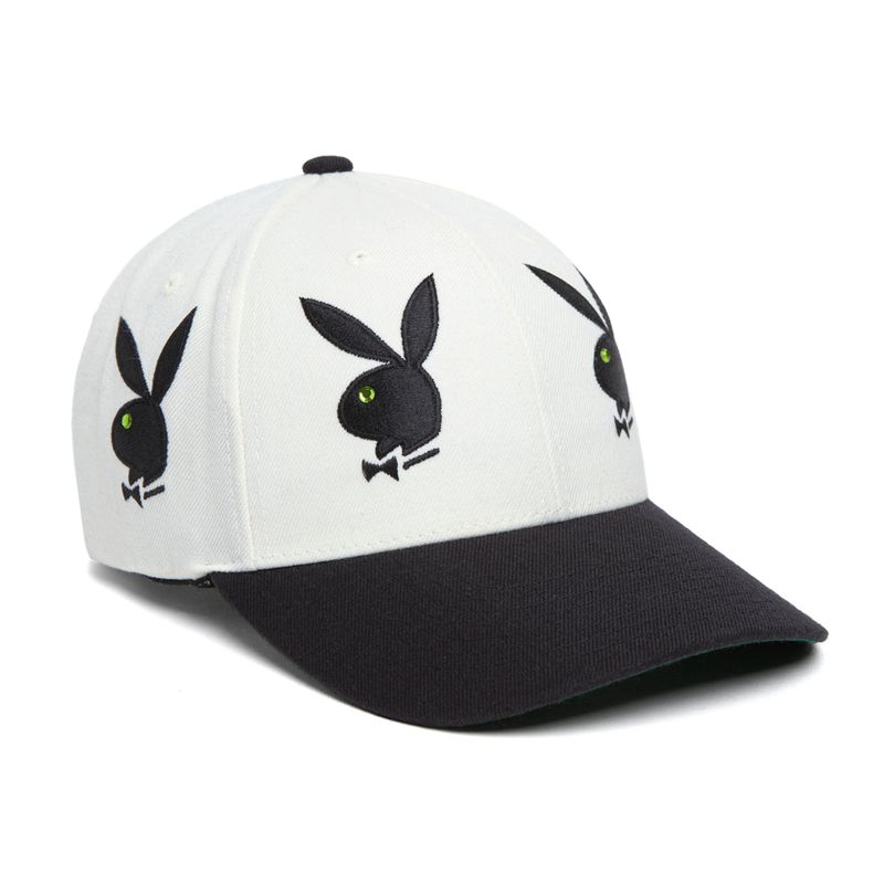 Chapeaux Playboy X Huf Rhinestone 6 Panel Homme Blanche | XJFNTWI-29