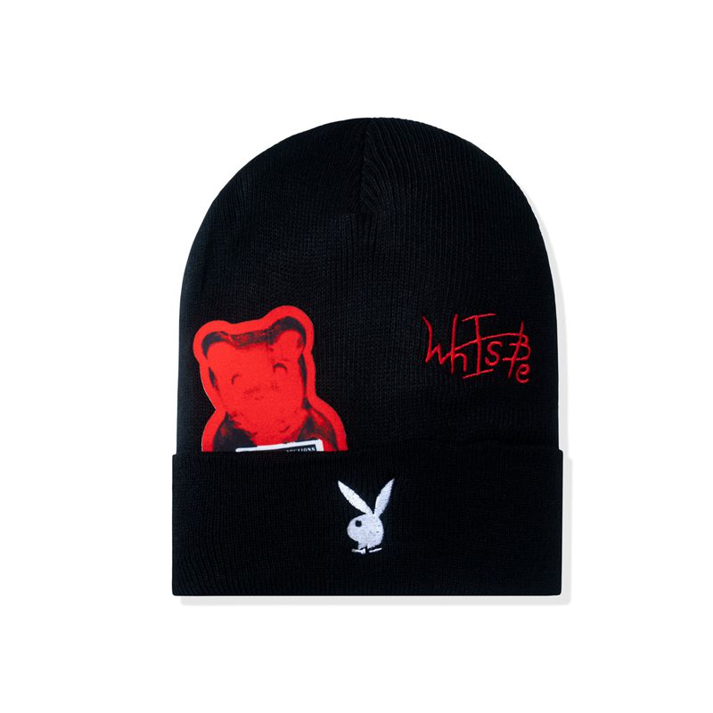 Chapeaux Playboy X Whisbe Vandal Gummy Beanie Homme Noir | PBLUVSZ-50