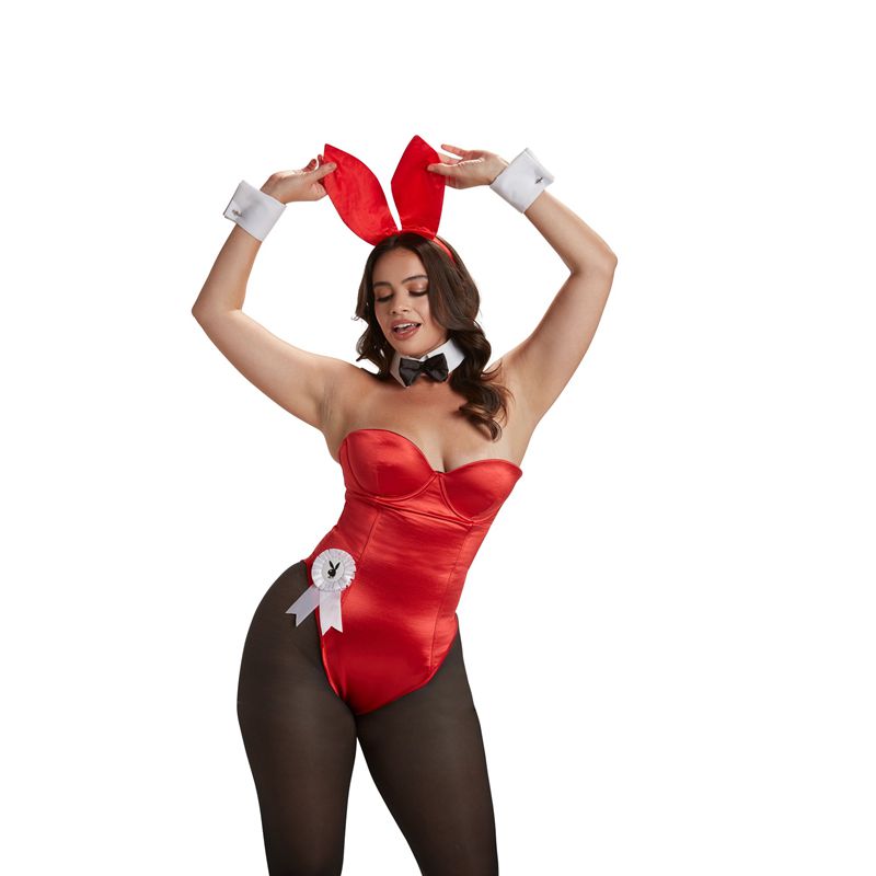 Costume De Lapin Playboy The Official Femme Rouge | QLXVPFU-26