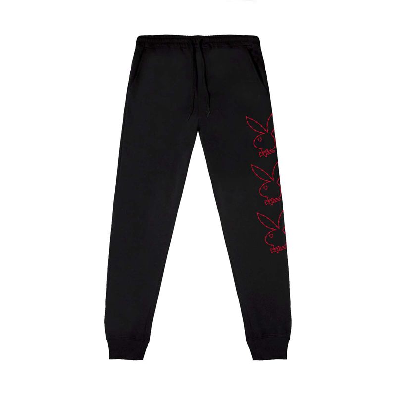 Jogging Playboy Tough Love Rabbit Head Joggers Homme Noir | VXTKPUD-65