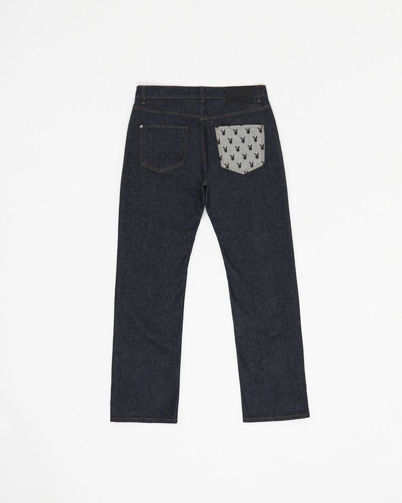 Pantalon Playboy X John Richmond Dark Blue Homme Bleu Foncé | HJDKCGN-03