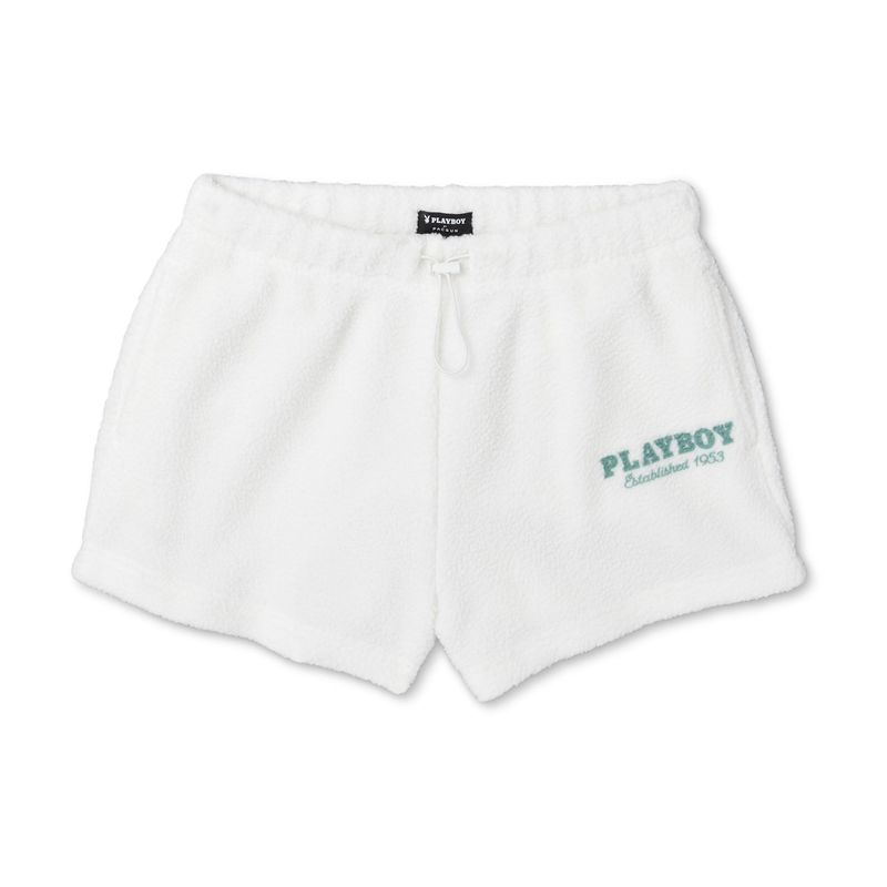 Shorts Playboy Polar Sweats Femme Blanche | QFHRYUS-39