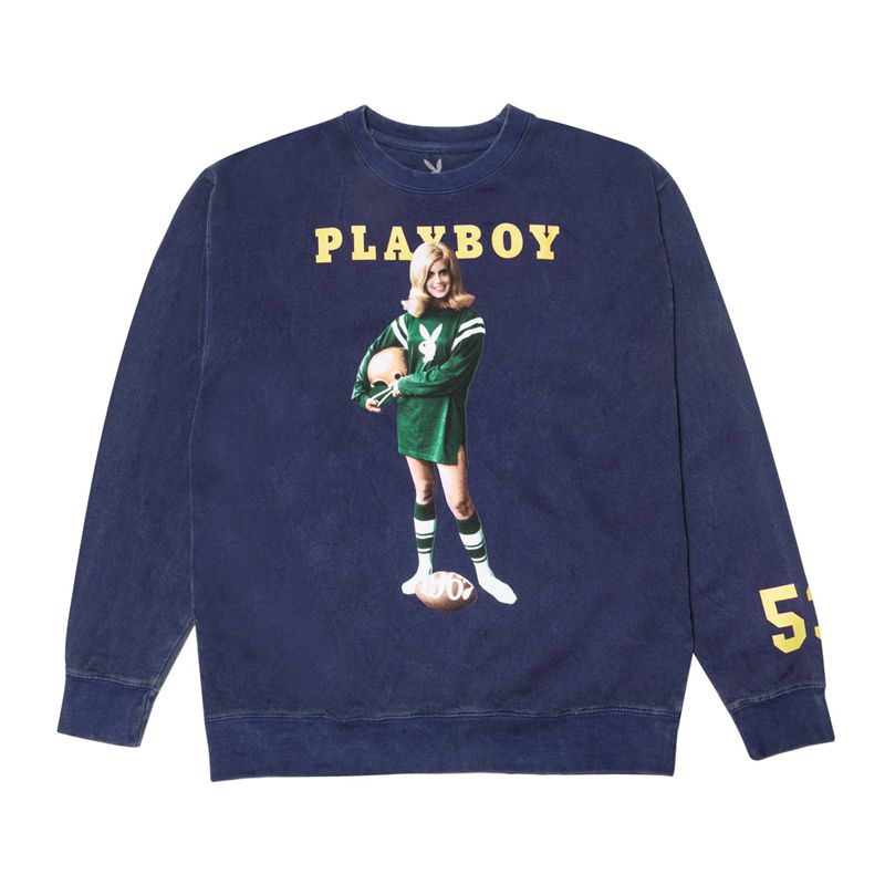 Sweat À Capuche Playboy September 1967 Cover Crewneck Homme Bleu Marine | DPLVSUT-26