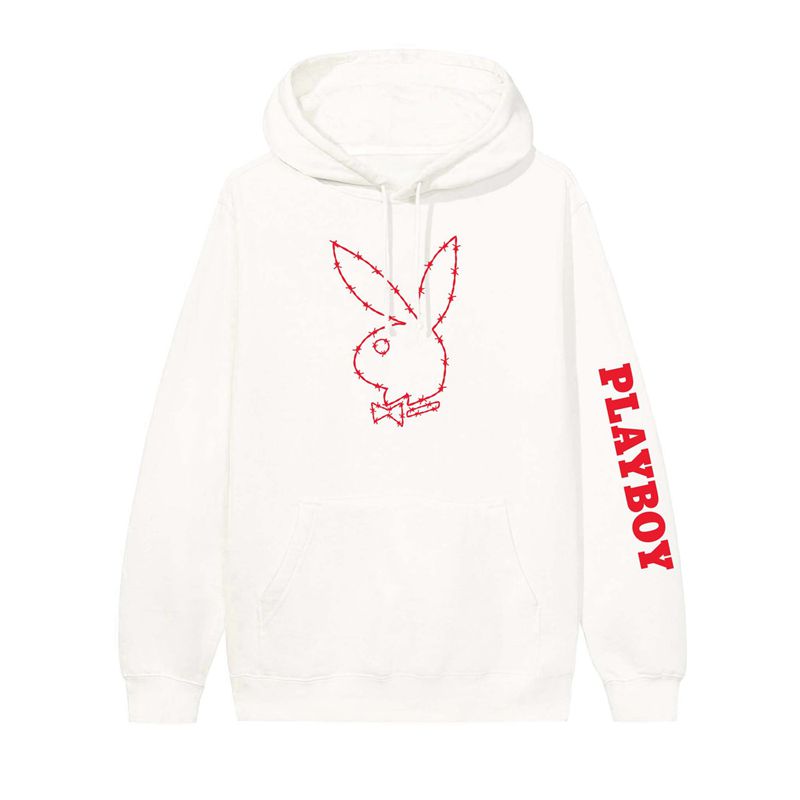 Sweat À Capuche Playboy Tough Love Rabbit Head Homme Beige Rouge | LZKCJEU-96