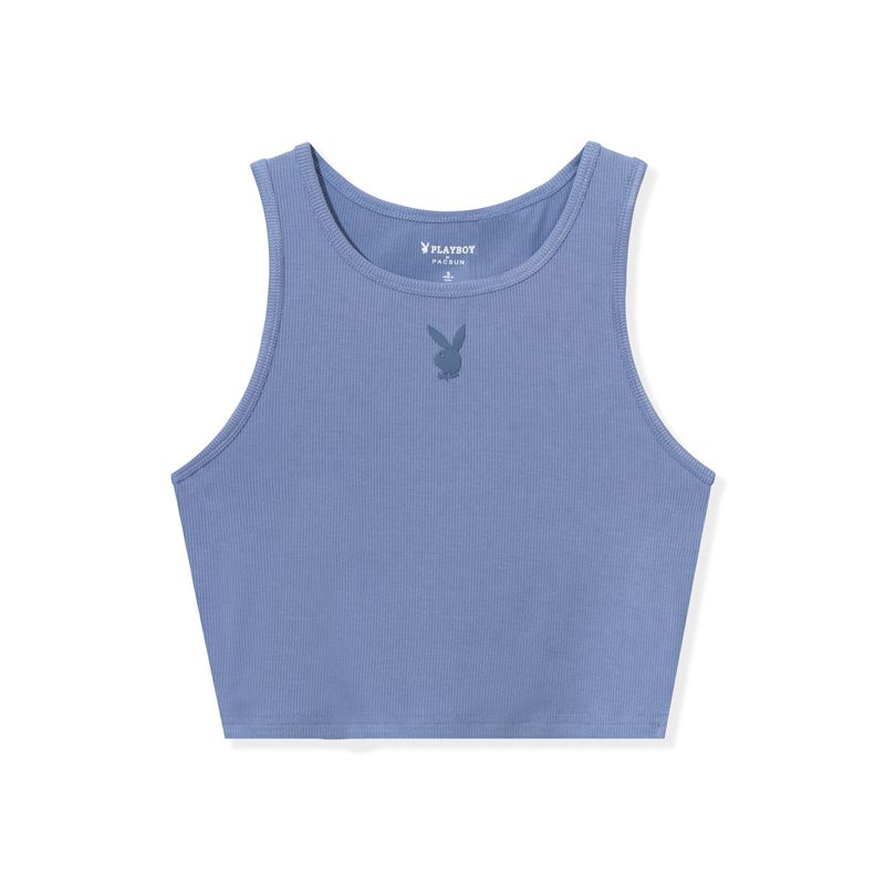 Tank Playboy Mini Rabbit Head Lounge Femme Bleu | XDPIFJS-74