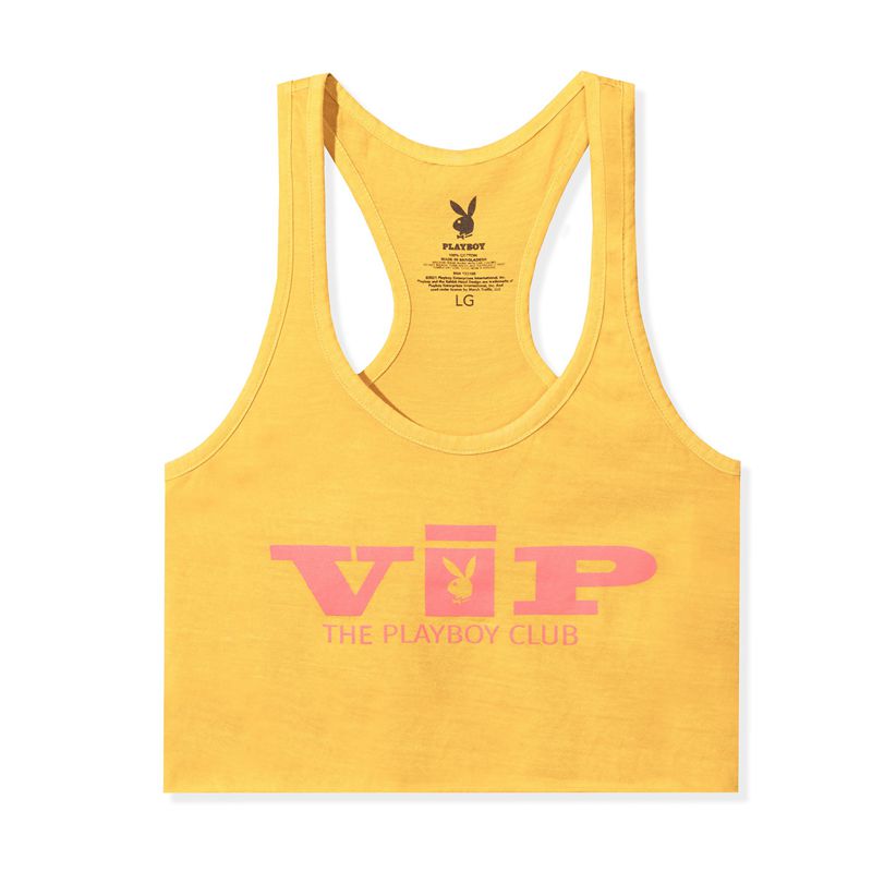 Tank Playboy Vip Club Femme Jaune | MZOASWB-17